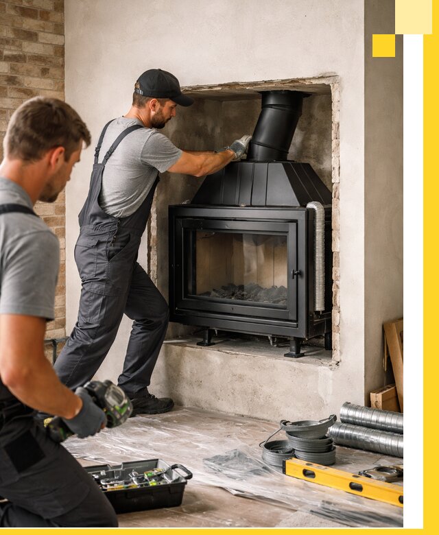 Установка каминных топок в Новотроицке: монтаж, подключение