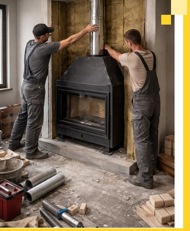Изготовление и монтаж закрытых каминов в Новотроицке под ключ