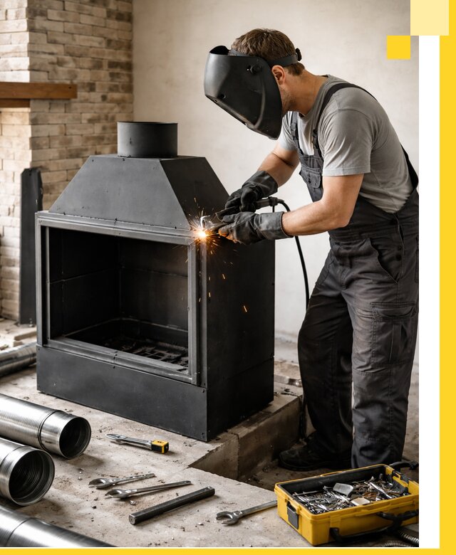 Продажа и установка металлических каминов в Новотроицке под ключ