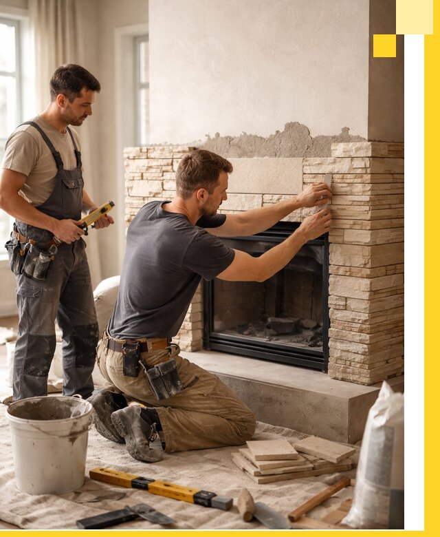 Установка и монтаж каминов для загородного дома в Новотроицке