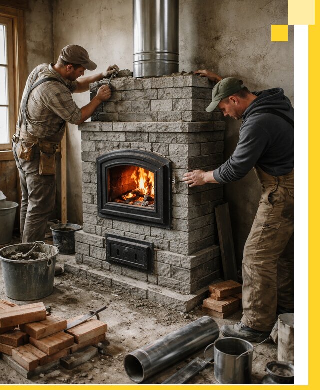 Производство, поставка и монтаж дровяных печей в Новотроицке