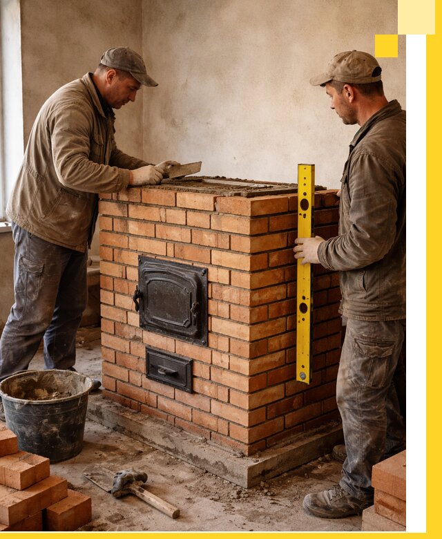 Отопительные печи под ключ в Новотроицке, установка и сборка