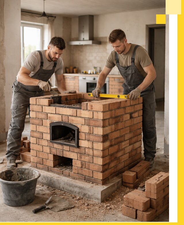 Установка и монтаж печей в частном доме в Новотроицке под ключ