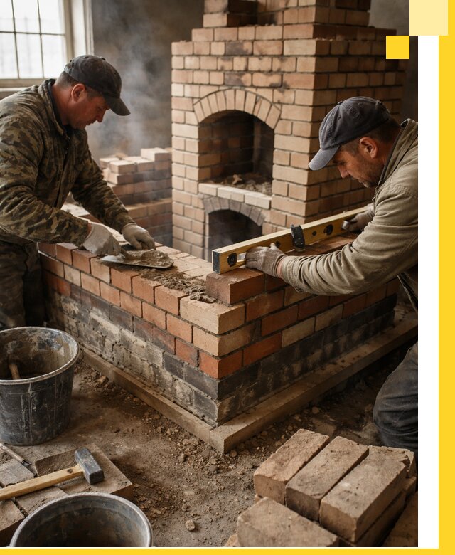 Изготовление и монтаж печей и каминов из кирпича в Новотроицке