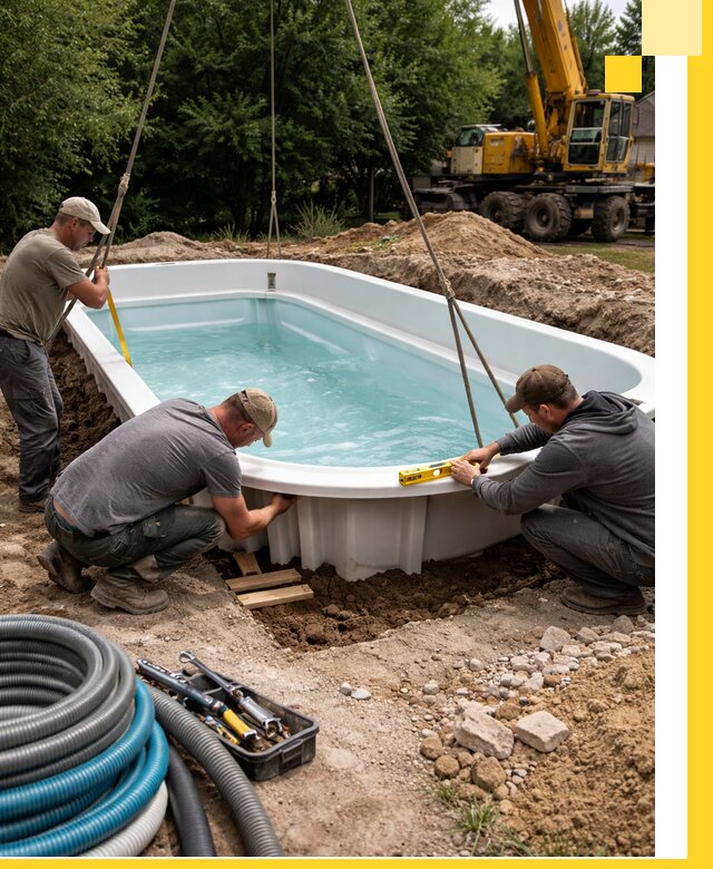 Установка и монтаж композитных бассейнов под ключ в Новотроицке