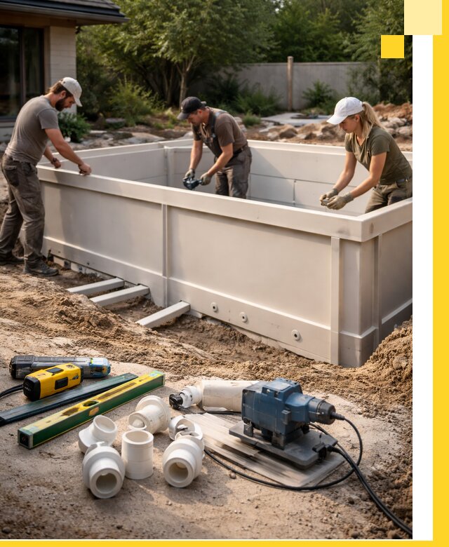 Установка полипропиленовых бассейнов под ключ в Новотроицке