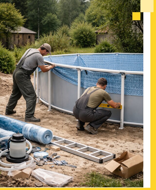 Установка и монтаж каркасных бассейнов в Новотроицке под ключ