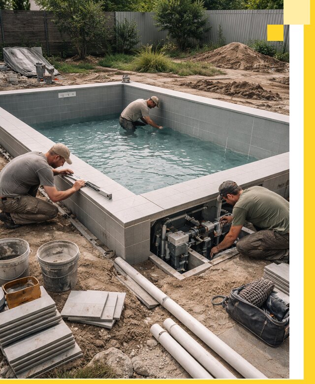 Строительство и монтаж бассейнов для дачи под ключ в Новотроицке