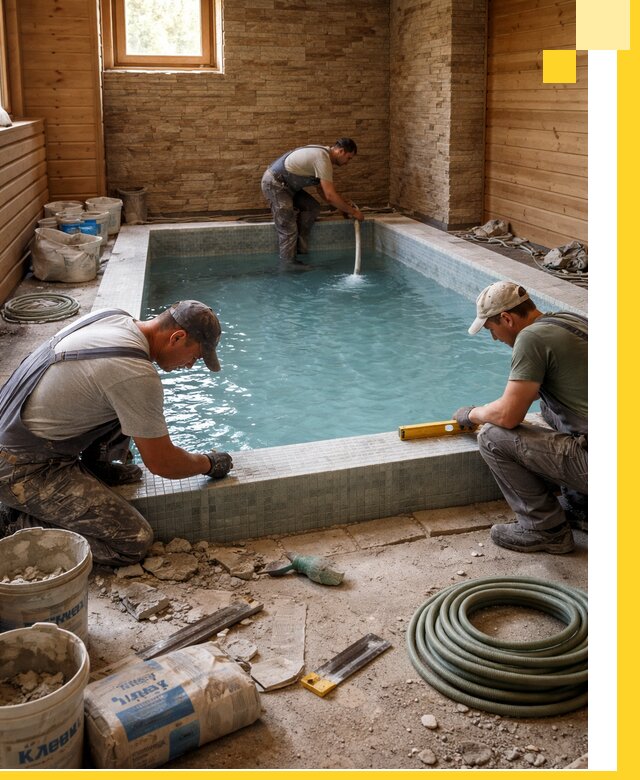 Проектирование и строительство бассейнов для бани в Новотроицке