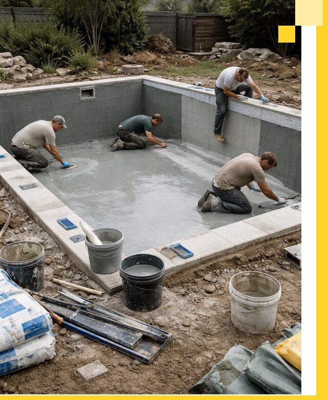 Изготовление и монтаж чаши бассейна под ключ в Новотроицке