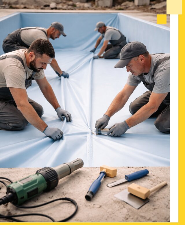 ПВХ пленка для бассейнов с монтажом и гарантией в Новотроицке