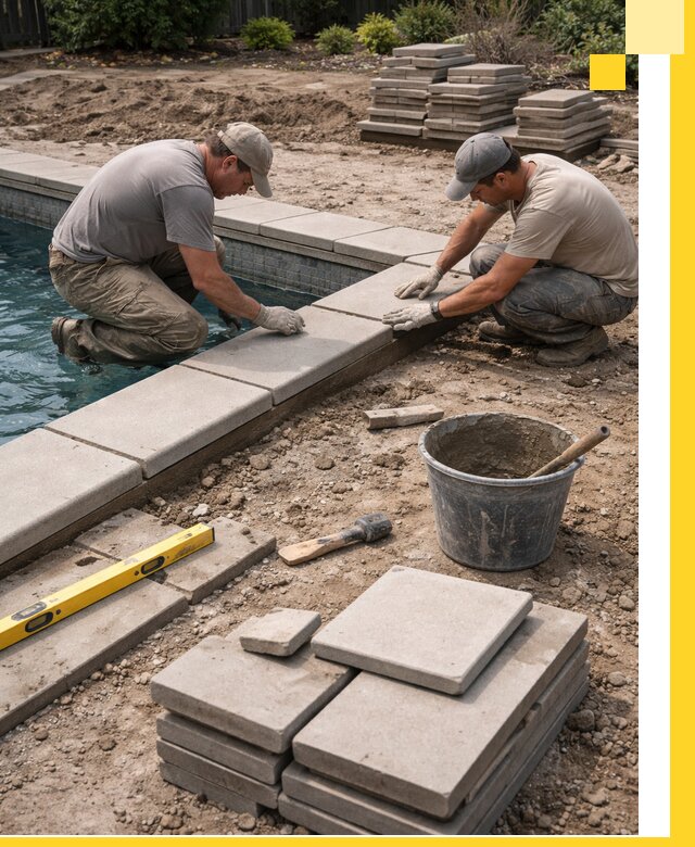 Установка и изготовление копингового камня для бассейнов в Новотроицке
