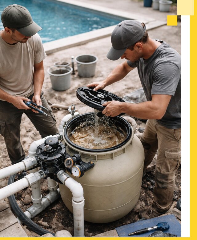 Установка и обслуживание песочных фильтров для бассейнов в Новотроицке