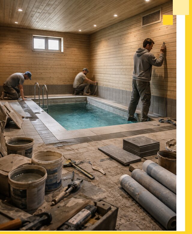 Строительство бани с бассейном и сауной под ключ в Новотроицке