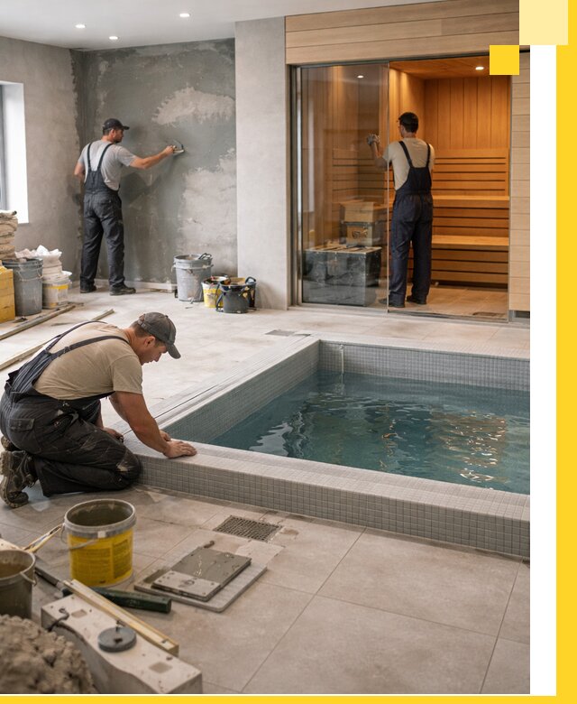 Проектирование и строительство сауны с бассейном в Новотроицке