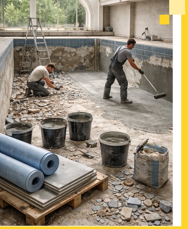 Реконструкция бассейнов в Новотроицке: ремонт, гидроизоляция