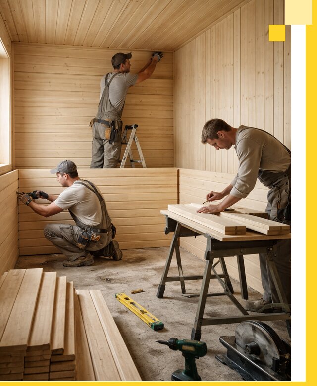 Обшивка саун в Новотроицке из натуральной древесины под ключ