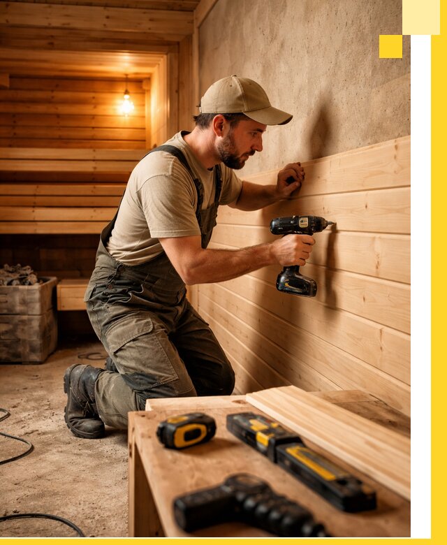 Профессиональная внутренняя отделка бани в Новотроицке под ключ