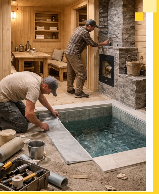 Строительство бань с комнатой отдыха под ключ в Новотроицке