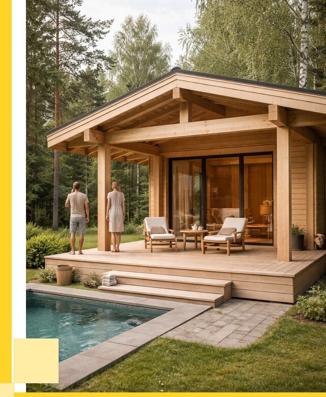 Бани с террасой под ключ в Новотроицке от 628080 р. | ЭриданНвт