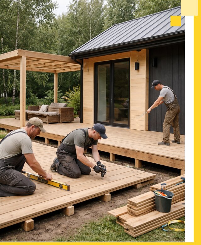 Строительство бань с террасой и бассейном под ключ в Новотроицке