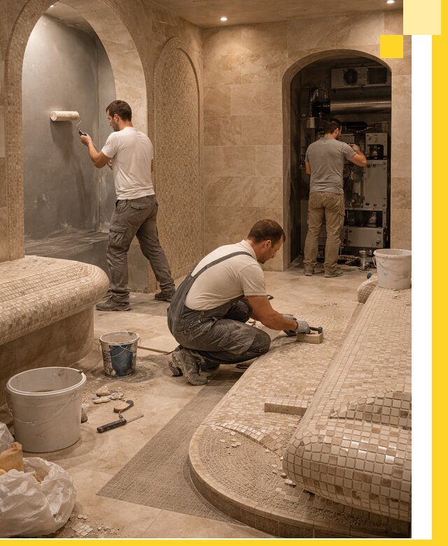 Строительство бани с хамамом и бассейном под ключ в Новотроицке