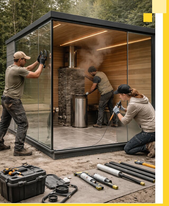 Проектирование и строительство стеклянных бань в Новотроицке