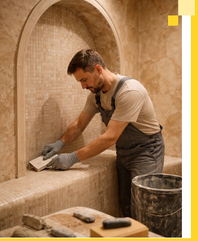 Профессиональная отделка хамамов с мозаикой под ключ в Новотроицке