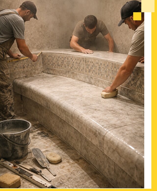 Изготовление и установка сидений для хамама в Новотроицке