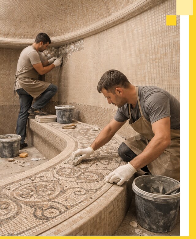 Плитка для хамама в Новотроицке, укладка, подбор и поставка